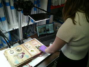 Taking photos for the scrapbook activity