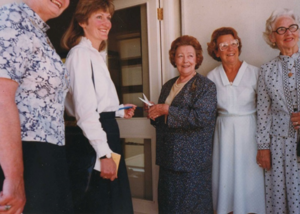 The museum was opened by Diane Fishwick, Chairman of the Area Museum Council South West, July 1990. Felicity Cole (second from left) was the curator.